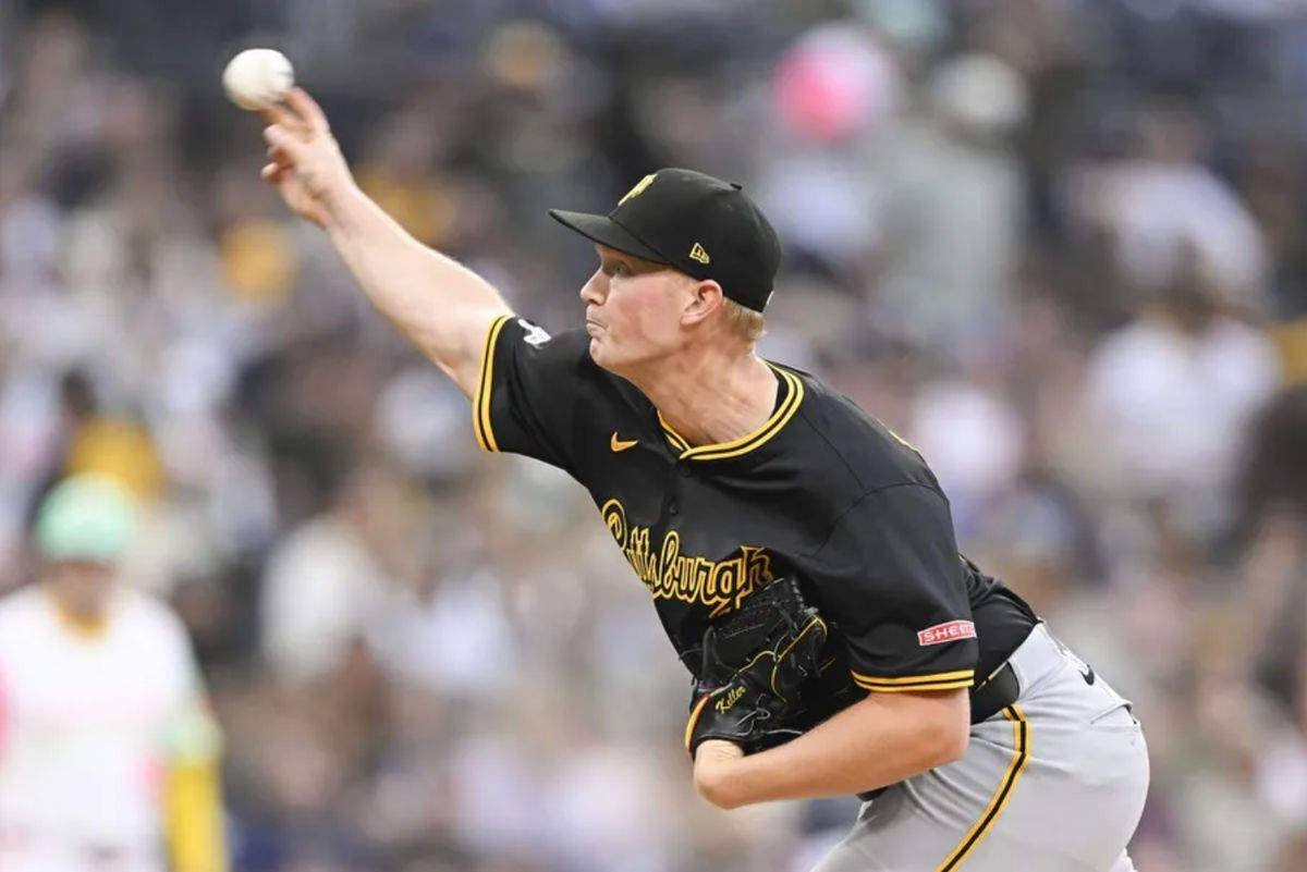 May 30, 2025; San Diego, California, USA; Pittsburgh Pirates starting pitcher Mitch Keller (23) delivers during the first inning against the San Diego Padres at Petco Park. Mandatory Credit: Denis Poroy-Imagn Images
