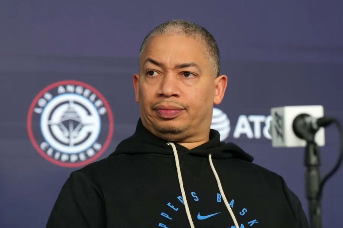 Mar 7, 2025; Inglewood, California, USA; LA Clippers coach Tyronn Lue at a press conference at the Intuit Dome. Mandatory Credit: Kirby Lee-Imagn Images