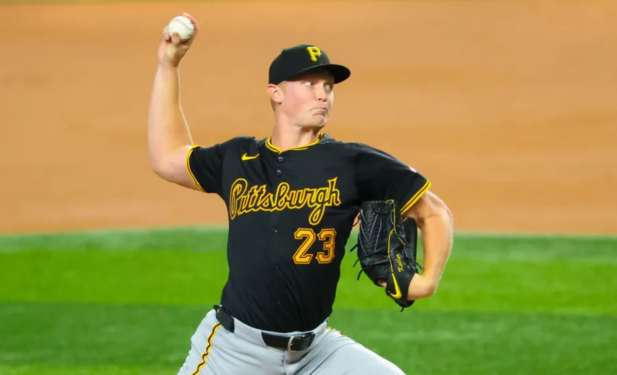 Aug 20, 2024; Arlington, Texas, USA; Pittsburgh Pirates starting pitcher Mitch Keller (23) throws during the first inning against the Texas Rangers at Globe Life Field. Mandatory Credit: Kevin Jairaj-USA TODAY Sports