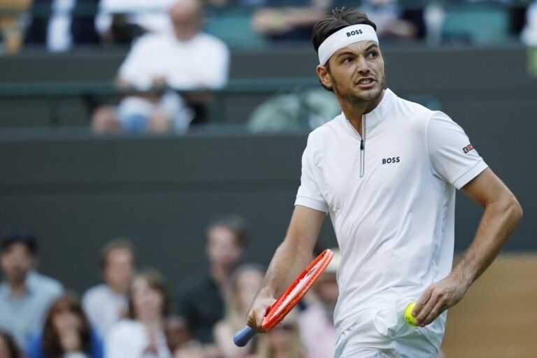 Taylor Fritz staves off upset attempt to advance at Wimbledon