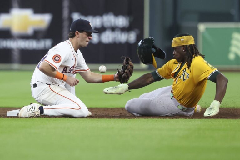 Athletics pounce on former teammate to put away Astros