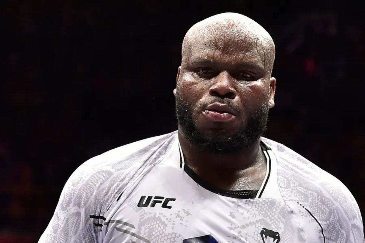 Nov 4, 2023; Sao Paulo, Brazil; Derrick Lewis (blue gloves) reacts after losing to Jailton Almeida (not pictured) during UFC Fight Night at Ibirapuera Arena. Mandatory Credit: Jason da Silva-Imagn Images